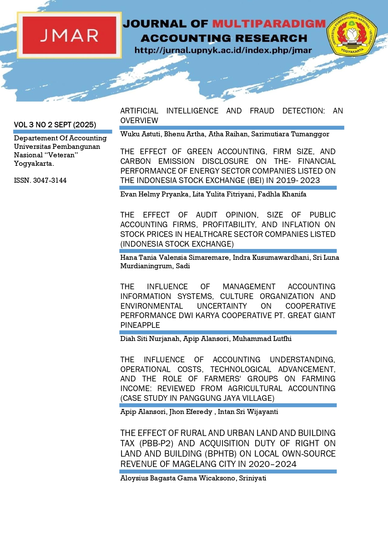 					View Vol. 3 No. 2 - Sept (2025): JMAR
				